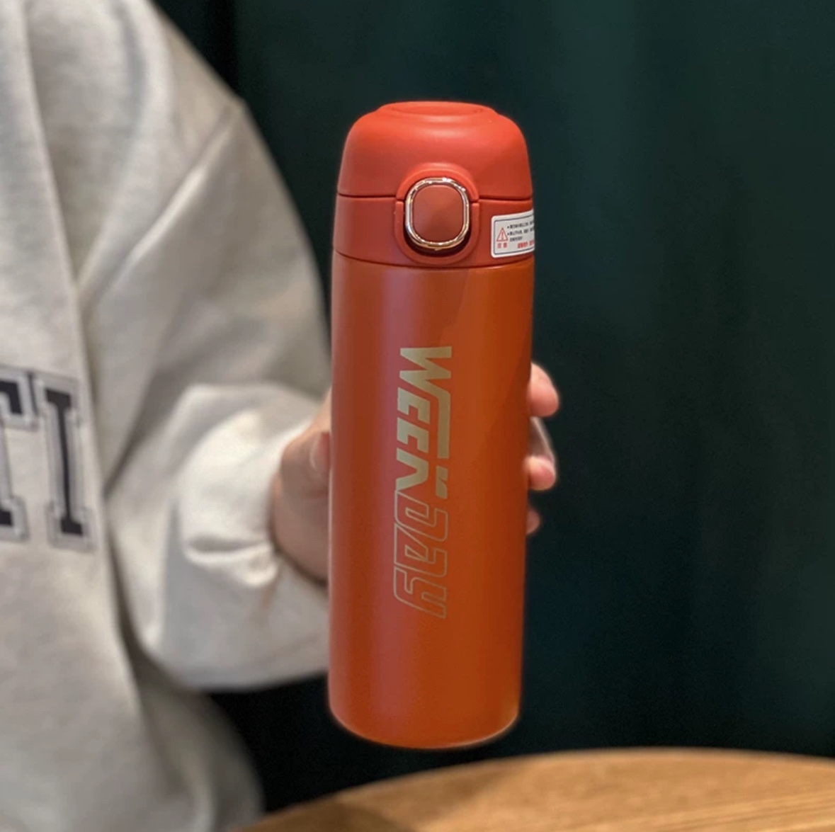 Spring cover insulation cup 420ml (orange HS-8102) Bottle